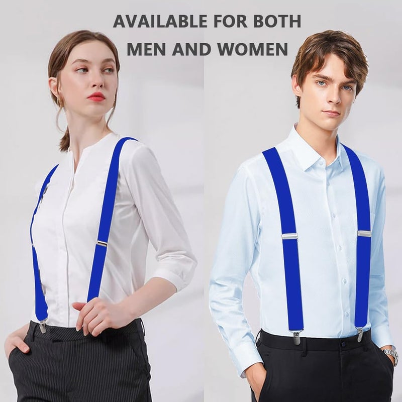 WOXVM Mens Suspenders Adjustable Braces with 4 Strong Metal Clips Elastic X Back Heavy Duty Suspender for Men and Women - Image 2